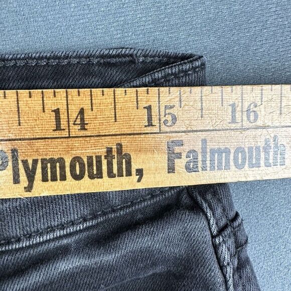 KanCan Zoey Mid Rise Skinny Jeans Womens 13 30 Faded Black Distressed Raw Hem - Picture 10 of 15